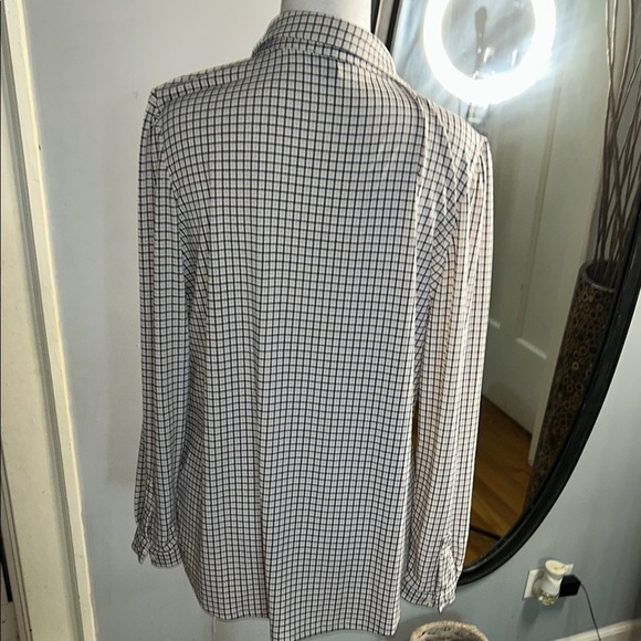 Adrianna Papell Black and White Grid Blouse - Picture 5 of 6